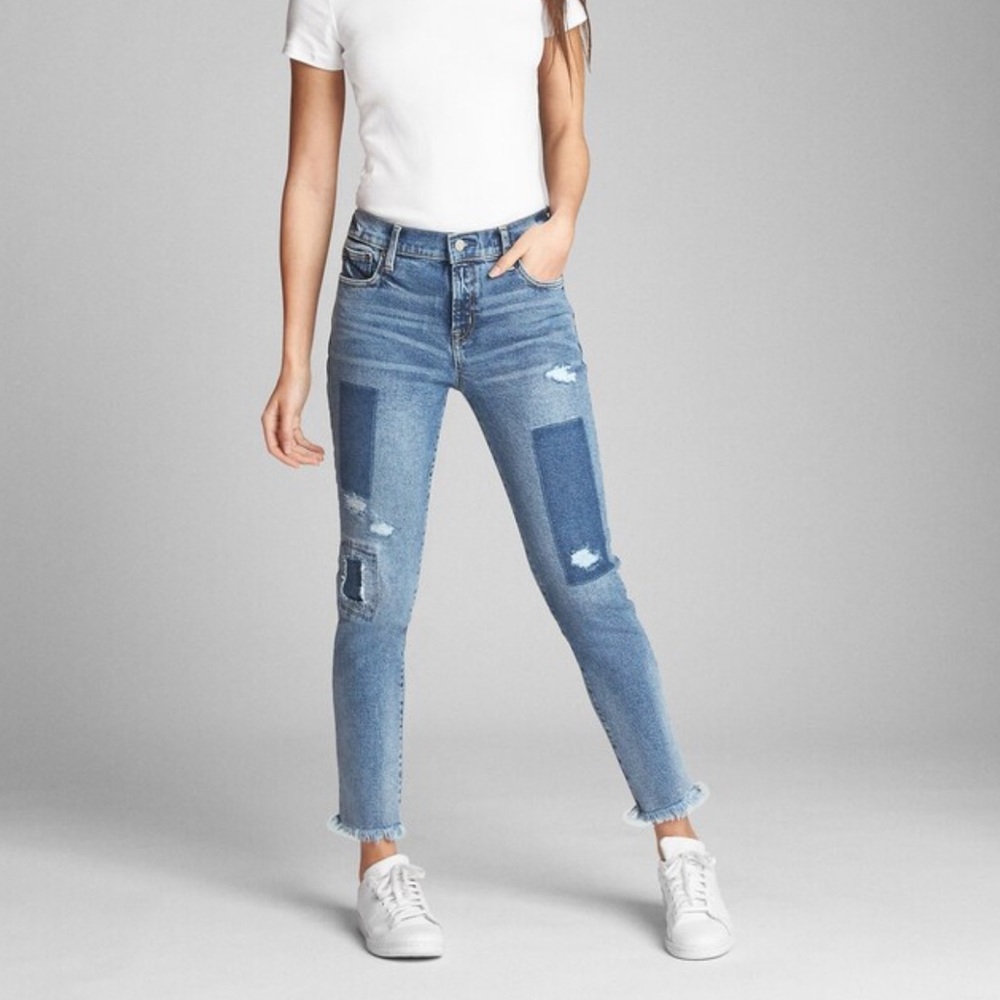 Gap True Skinny Patchwork Jeans 26